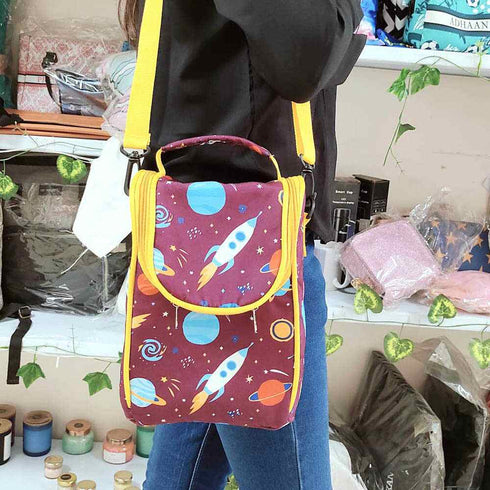 Personalised Space Printed Kids Lunch Bag