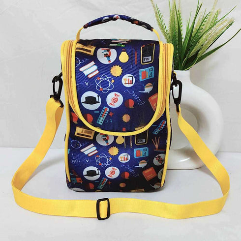 Personalised Blue Printed Kids Lunch Bag