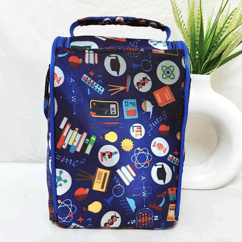 Personalised Blue Printed Kids Lunch Bag