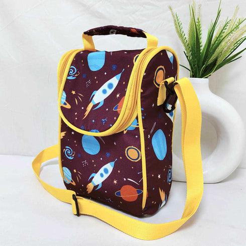 Personalised Space Printed Kids Lunch Bag