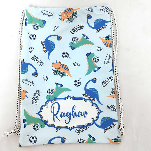 Personalised Animals Printed Kids Drawstring Bag