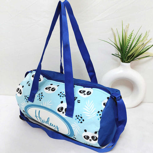 Personalised Panda Printed Kids Sling Duffle Bag