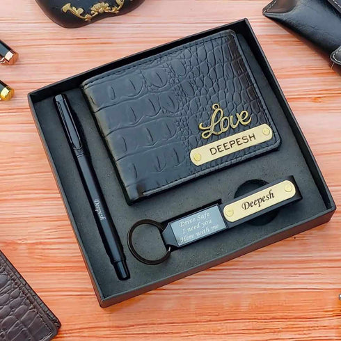 Personalised Men Wallet Mini Combo With Charms