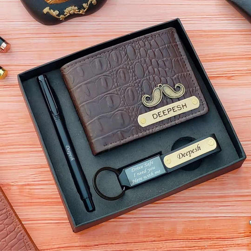 Personalised Men Wallet Mini Combo With Charms