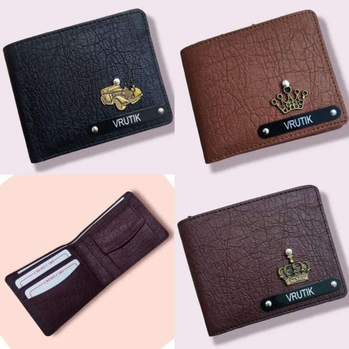 Personalised Heart Metal Key Men Wallet Combo With Charms