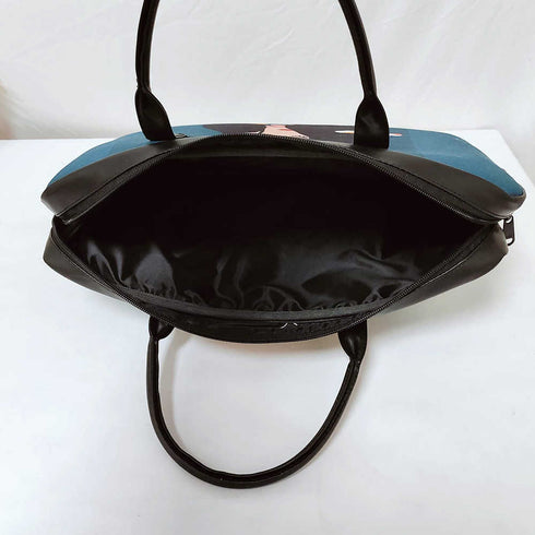 Floral Girl Printed Customised Canvas and PU Laptop Bag