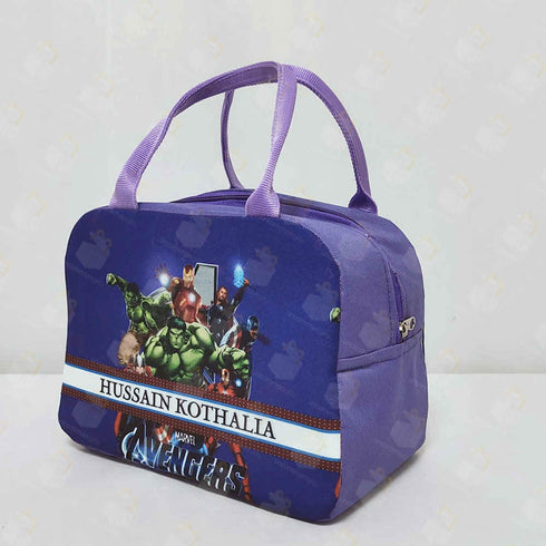 Personalised Cartoon Printed Kids Lunch Bag With Handle