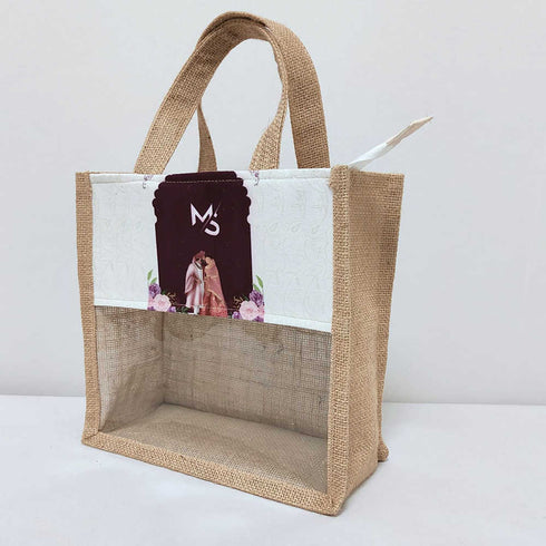 Personalised Jute & Canvas Lunch Bag