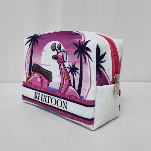 Personalised Pink Printed Box Pouch