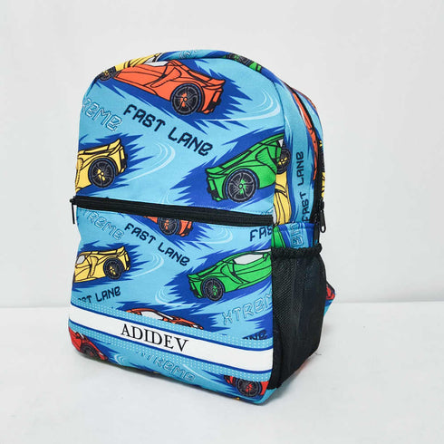 Personalised Cars Printed Kids Bag Pack