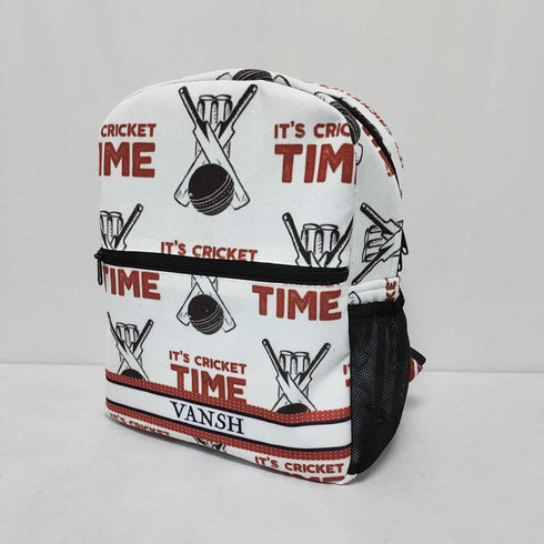 Personalised Cricket Printed Kids Bag Pack