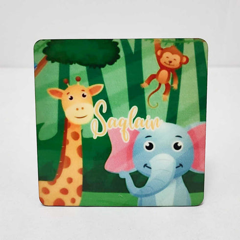 Personalised Animal Printed MDF Kids Coaster