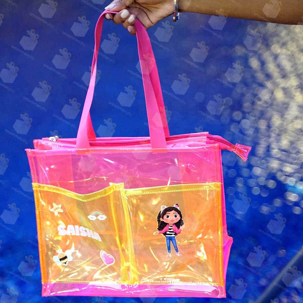 Personalised Kids Jelly Tote Bag - Pink