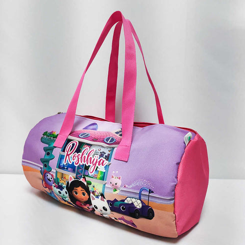 Personalised Cat Printed Kids Swimming Duffle Bag