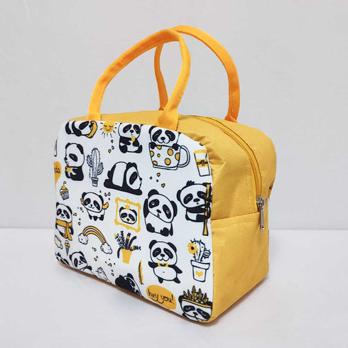 Personalised Panda Printed Kids Lunch Bag With Handle
