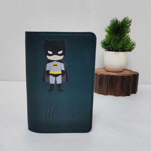 Personalized Cartoon Printed Kids Passport Cover & Box Pouch Combo