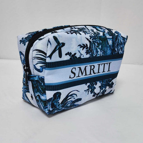 Personalised Blue Printed Box Pouch