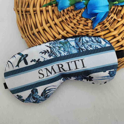 Personalised Blue Printed Neck Pillow Combo Gift Set