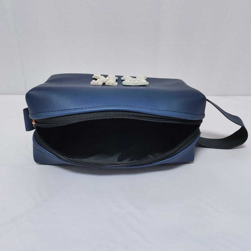 Personalised PU Duffle Sling Bag & Pouch Combo Gift Set for Men - Navy Blue