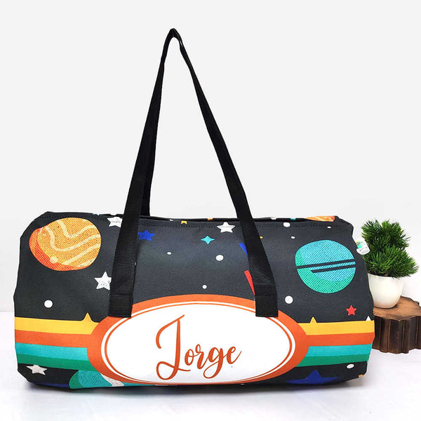 Personalised Kids Space Printed Large Swimming Duffle Bag