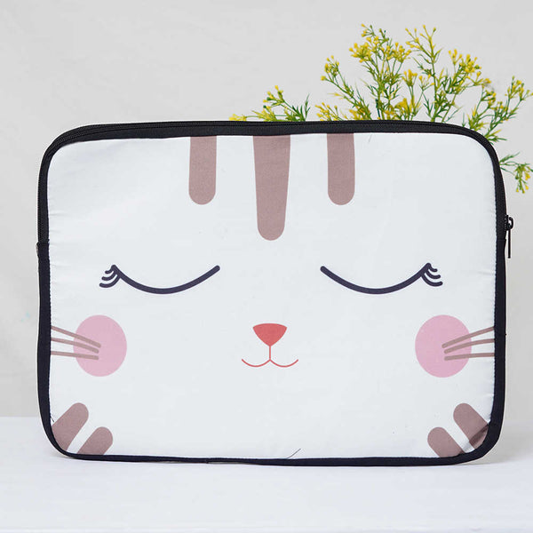White Cat Printed Laptop Sleeve/Cover 15 inch