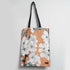 White Floral Printed Tote Bag