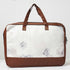 White Printed Canvas & PU Laptop Bag Fit 15.6 Inch Laptop