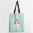 Women Caricature Printed Tote Bag