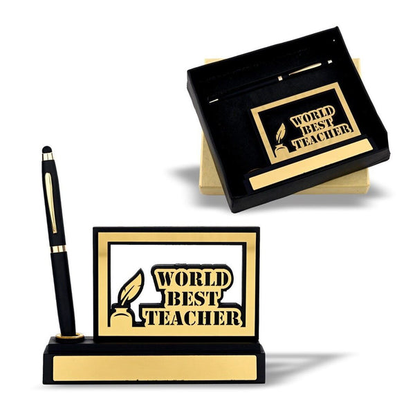 World Best Teacher Table Stand With Pen