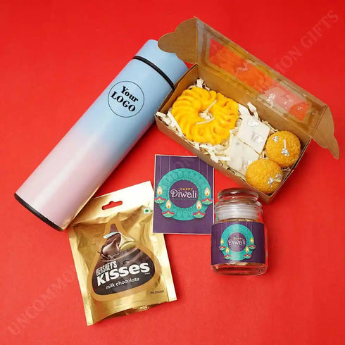 Temperature Bottle with Jute Bag Diwali Gift Hamper