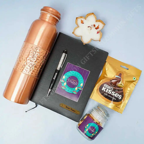 Copper Bottle Diwali Combo Gift Set