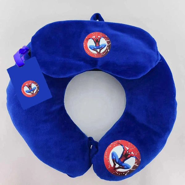 Personalised Blue Printed Kids Neck Pillow Combo