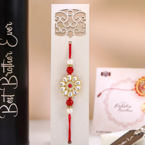 Personalized Best Brother Rakhi Gift Combo with Bottle & Keychain