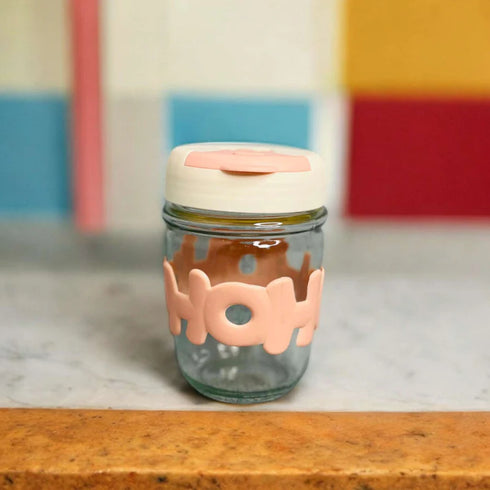 Personalised Hoho Printed Glass Tumbler with Lid and Straw - 450ml