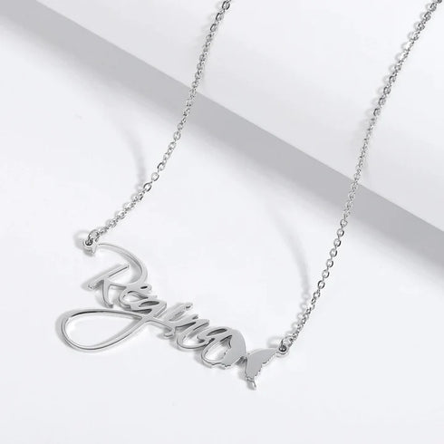 Personalised Gold Plated Name Pendant - Uncommongifts.in