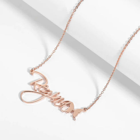 Personalised Gold Plated Name Pendant - Uncommongifts.in