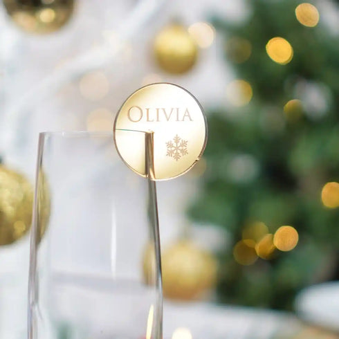 Personalised Christmas Snowflake Drink Tags