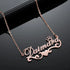 Personalised Gold Plated Queen & Heart Name Pendant - Uncommongifts.in