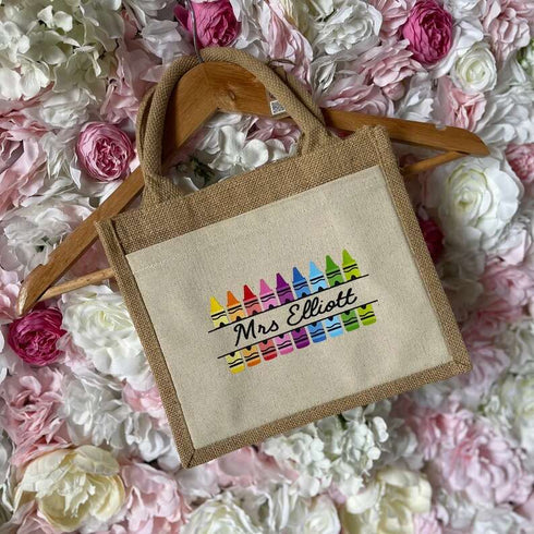 Personalised Jute & Canvas Lunch Bag