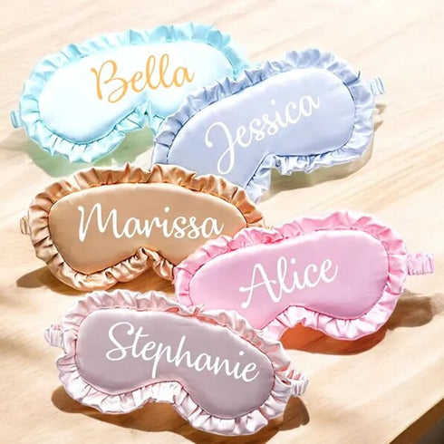 Personalized Bride Printed Satin Eye Mask