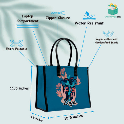 Personalised Girl Printed Box Tote Bag - Uncommongifts.in