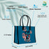 Personalised Blue Printed Box Tote Bag - Uncommongifts.in