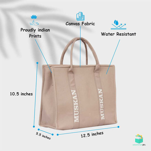 Personalised Green Woody Tote Bag - Uncommongifts.in