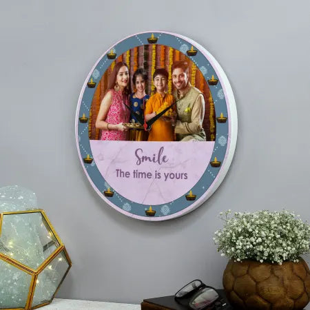 Personalized Diwali Photo Wall Clock