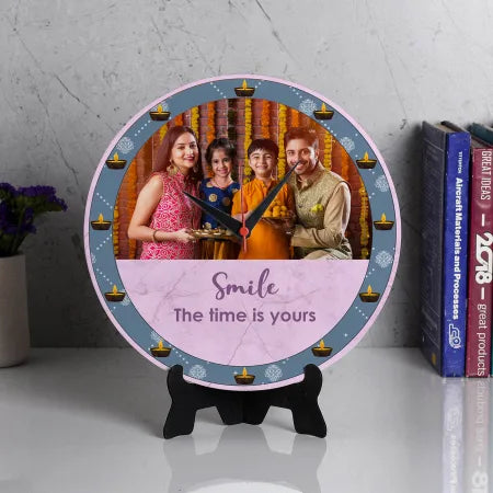 Personalized Diwali Photo Wall Clock