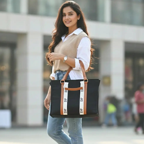 Black Allure Personalised Woody Handbag