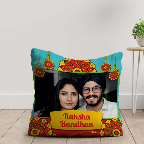 Raksha Bandhan Multicolor Personalized Cushion - Uncommongifts.in