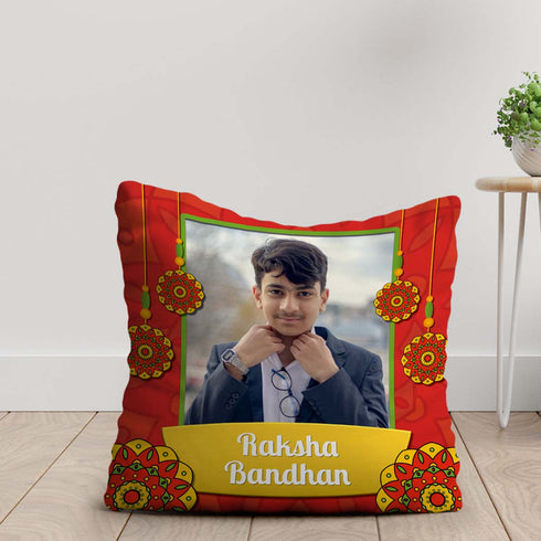 Raksha Bandhan Red Cushion - Uncommongifts.in