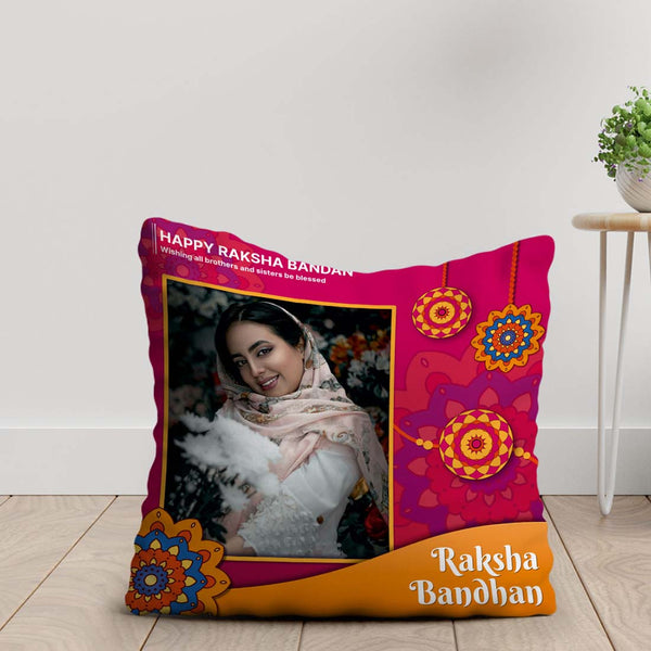 Happy Rakhsa Bandhan Cushion For Rakhi - Uncommongifts.in