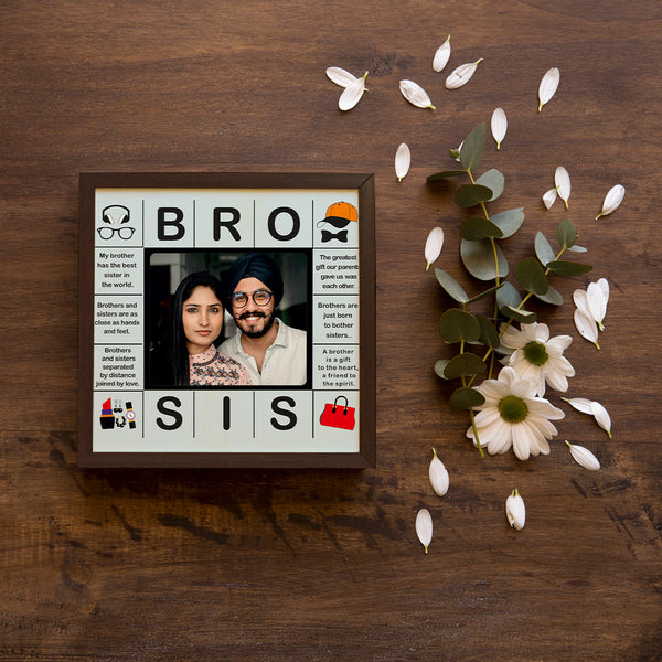 Bro Sis Personalized Photo Frame - Uncommongifts.in